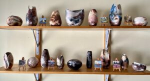Photo of ceramics and paintings